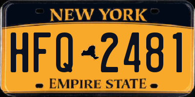 NY license plate HFQ2481