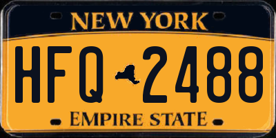 NY license plate HFQ2488