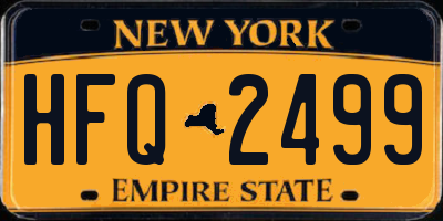 NY license plate HFQ2499