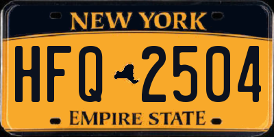 NY license plate HFQ2504