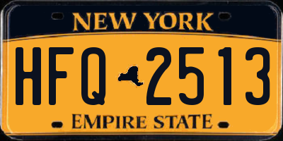 NY license plate HFQ2513