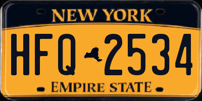 NY license plate HFQ2534