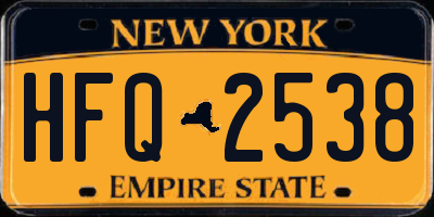 NY license plate HFQ2538