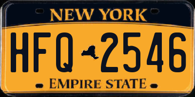 NY license plate HFQ2546