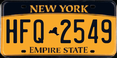 NY license plate HFQ2549