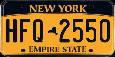 NY license plate HFQ2550