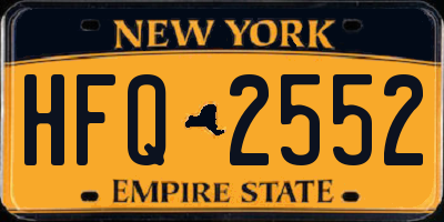 NY license plate HFQ2552