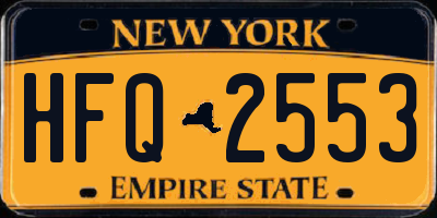 NY license plate HFQ2553