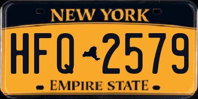 NY license plate HFQ2579