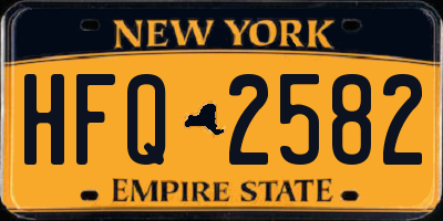 NY license plate HFQ2582