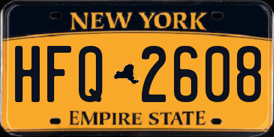 NY license plate HFQ2608