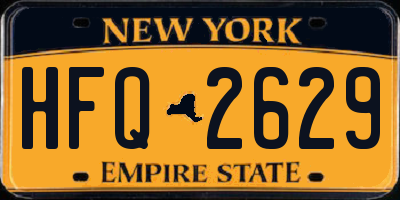 NY license plate HFQ2629