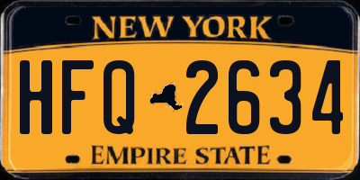 NY license plate HFQ2634