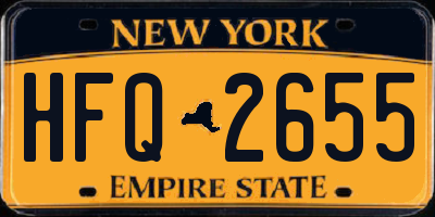 NY license plate HFQ2655