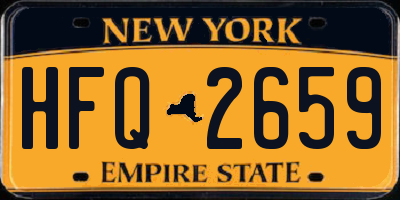 NY license plate HFQ2659