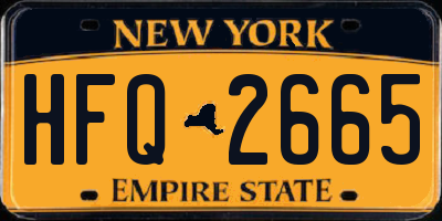 NY license plate HFQ2665