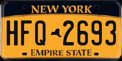 NY license plate HFQ2693
