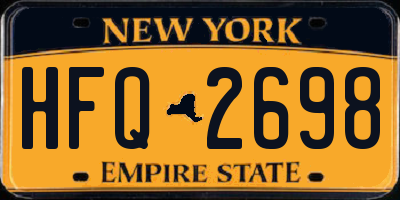 NY license plate HFQ2698