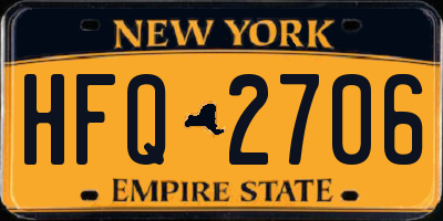 NY license plate HFQ2706