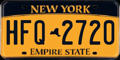 NY license plate HFQ2720