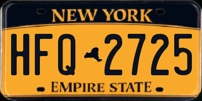 NY license plate HFQ2725