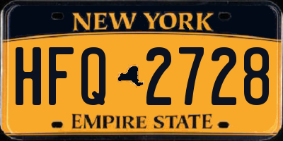 NY license plate HFQ2728