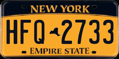 NY license plate HFQ2733