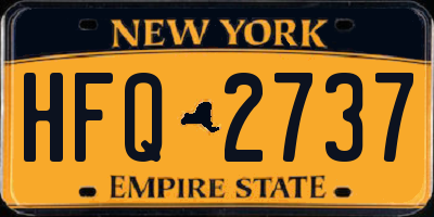 NY license plate HFQ2737