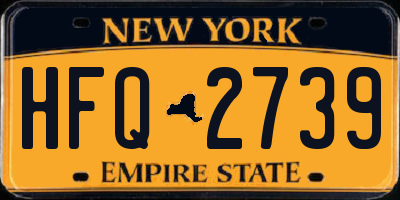 NY license plate HFQ2739