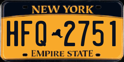 NY license plate HFQ2751
