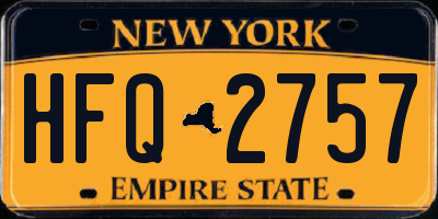 NY license plate HFQ2757