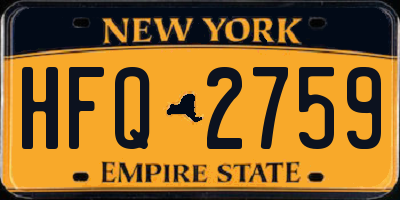 NY license plate HFQ2759