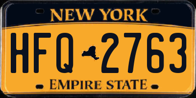 NY license plate HFQ2763