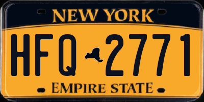 NY license plate HFQ2771