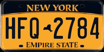 NY license plate HFQ2784