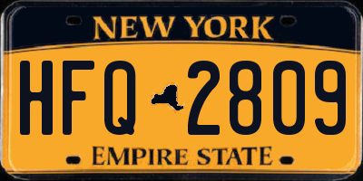 NY license plate HFQ2809