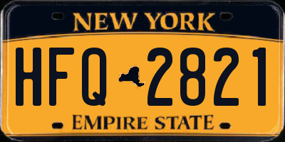 NY license plate HFQ2821