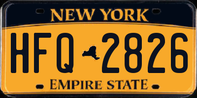 NY license plate HFQ2826