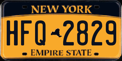NY license plate HFQ2829