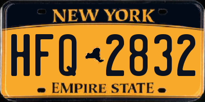 NY license plate HFQ2832