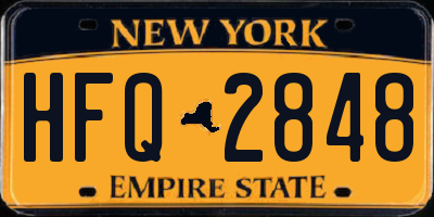 NY license plate HFQ2848