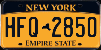 NY license plate HFQ2850