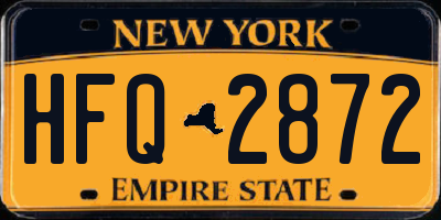 NY license plate HFQ2872