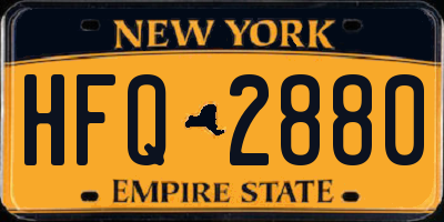 NY license plate HFQ2880