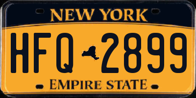 NY license plate HFQ2899