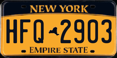 NY license plate HFQ2903