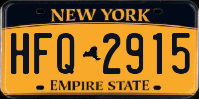NY license plate HFQ2915
