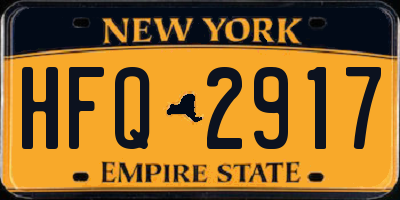 NY license plate HFQ2917