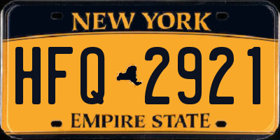 NY license plate HFQ2921