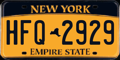 NY license plate HFQ2929